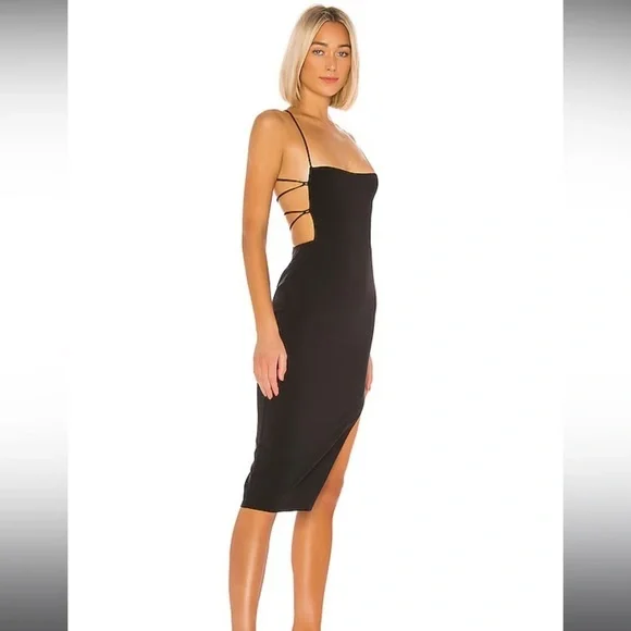 NBD from REVOLVE Becky Lace Back Midi Dress in Black - Picture 3 of 9